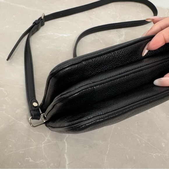 Kate Spade Leila Black Pebbled Leather Triple Gusset Adjustable Crossbody Bag - Picture 5 of 16